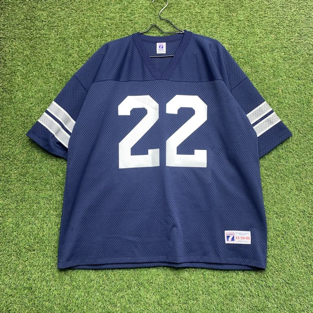 Vintage Dallas Cowboys Jersey Mens 2XL Blue 22 NFL Football Logo 7 Polyester 90s